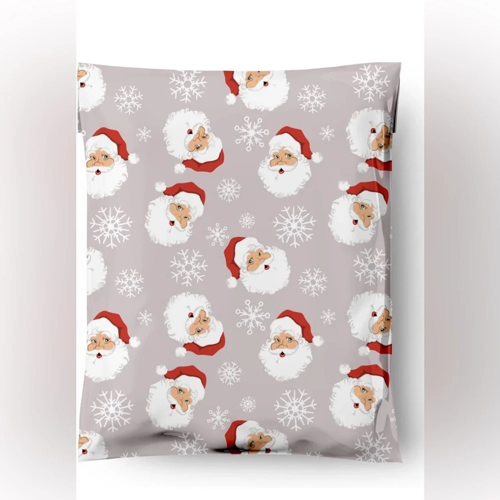 Christmas Santa 20 Poly Mailers red white grey  pack of 20 size 10 x 13